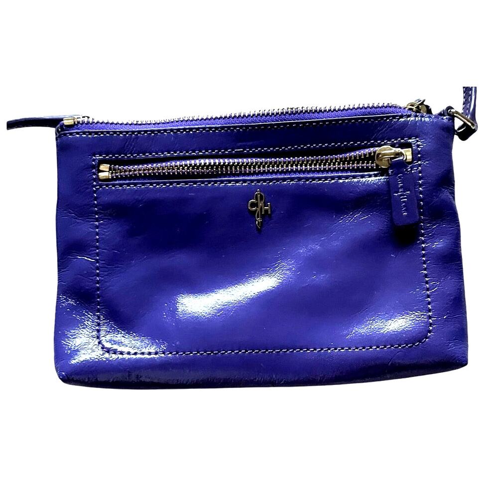 Cole Haan Womens Crossbody Vivid Purple Purse 5x8 inches Gold accents Dopamine